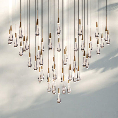 Soltaire Round Chandelier 17" 24" 36" 58" | Modern Pendant Light Raindrop Chandelier