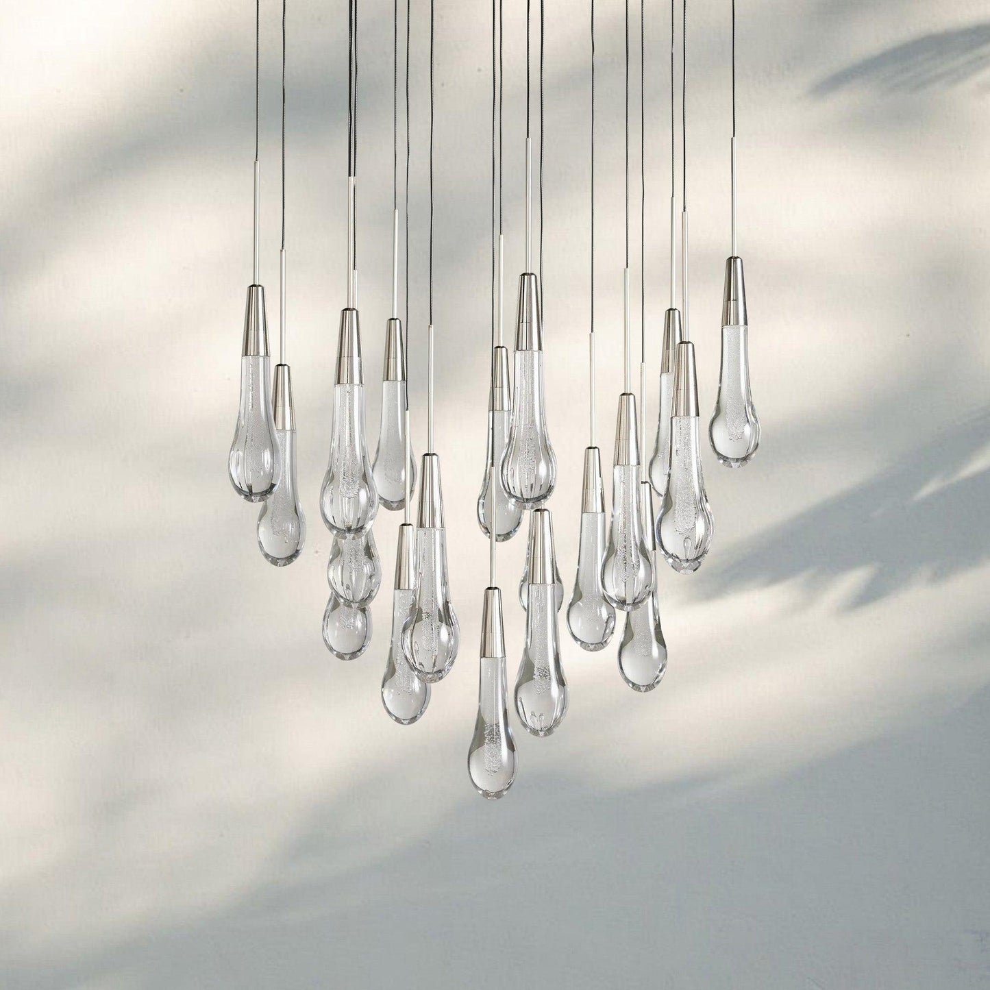 Soltaire Round Chandelier 17" 24" 36" 58" | Modern Pendant Light Raindrop Chandelier