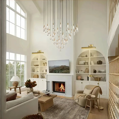 Soltaire Round Chandelier 17" 24" 36" 58" | Modern Pendant Light Raindrop Chandelier