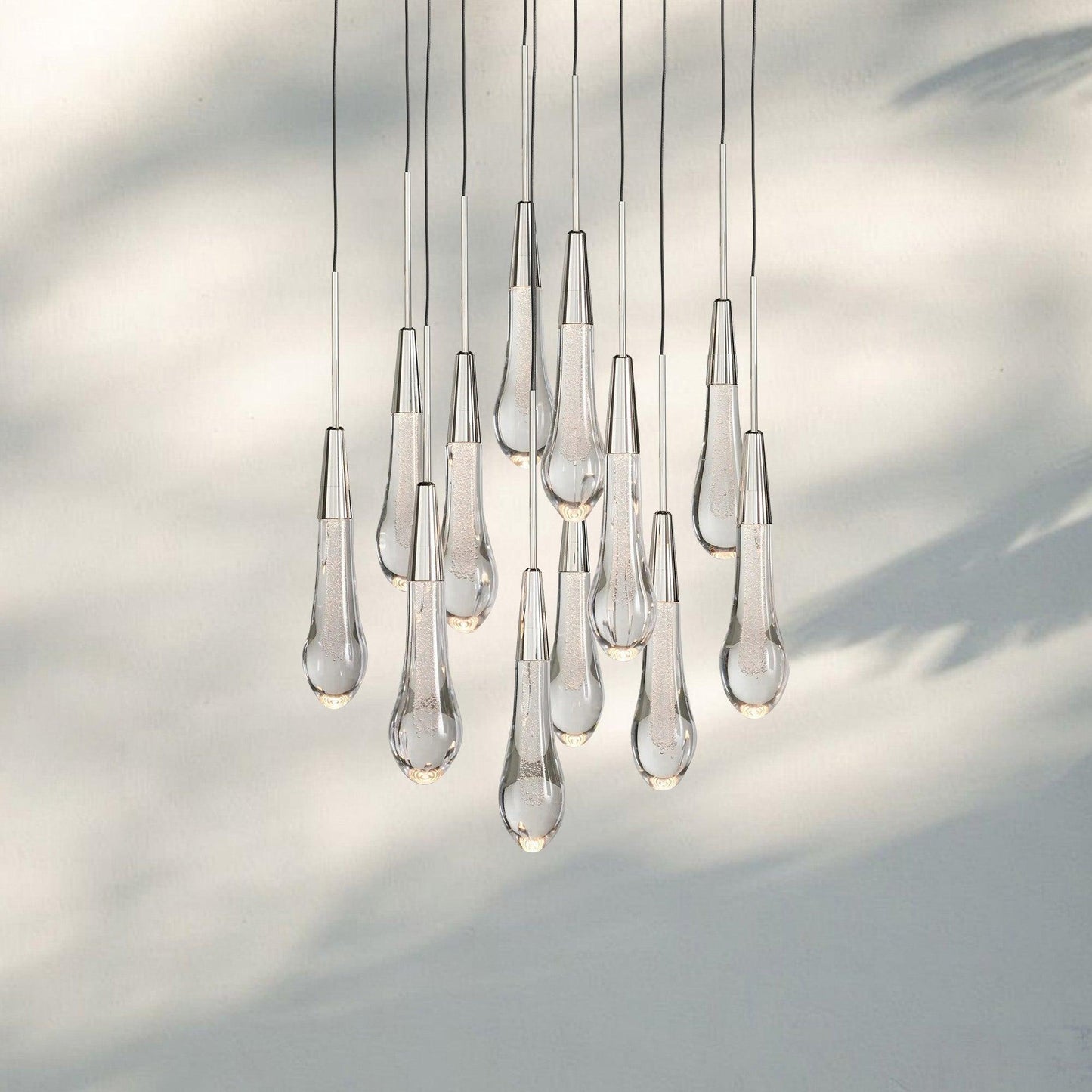 Soltaire Round Chandelier 17" 24" 36" 58" | Modern Pendant Light Raindrop Chandelier