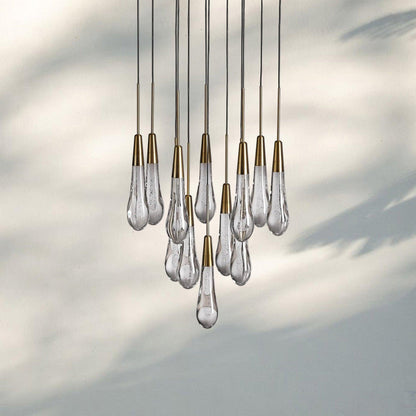 Soltaire Round Chandelier 17" 24" 36" 58" | Modern Pendant Light Raindrop Chandelier
