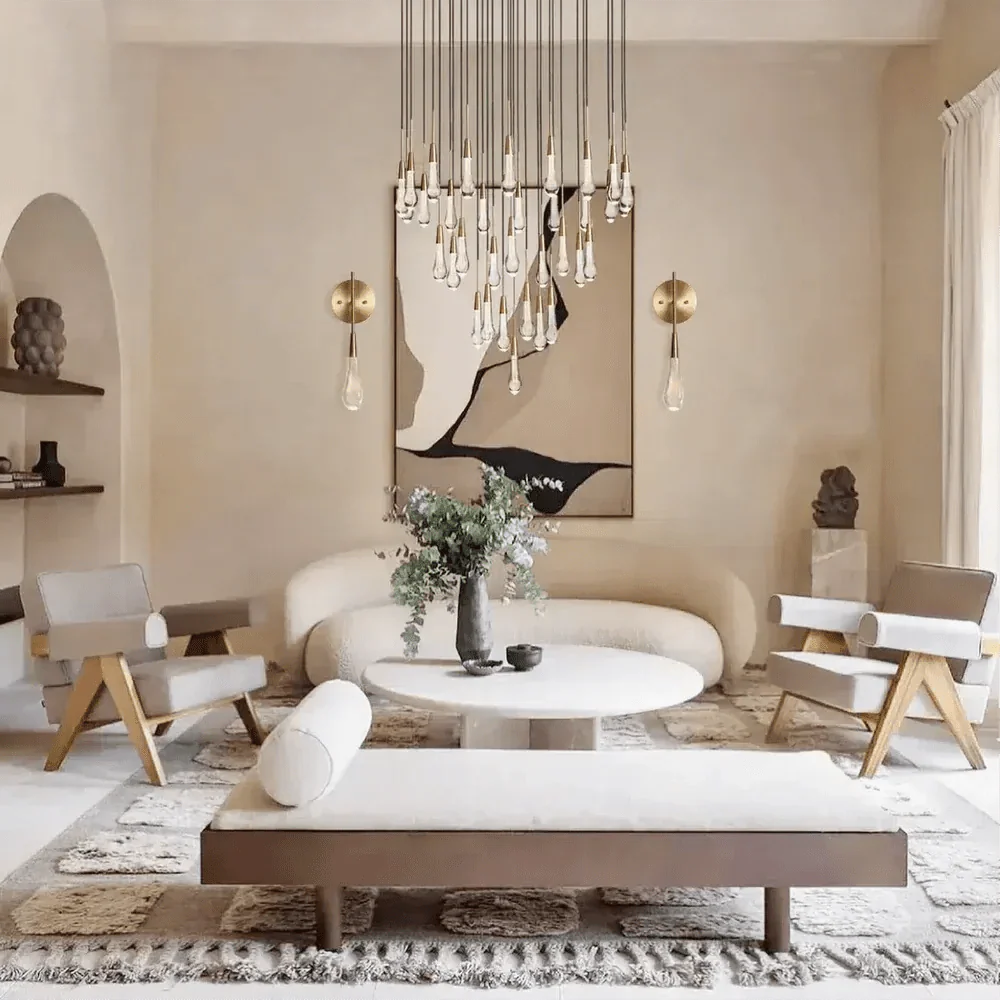 Soltaire Round Chandelier 17" 24" 36" 58" | Modern Pendant Light Raindrop Chandelier