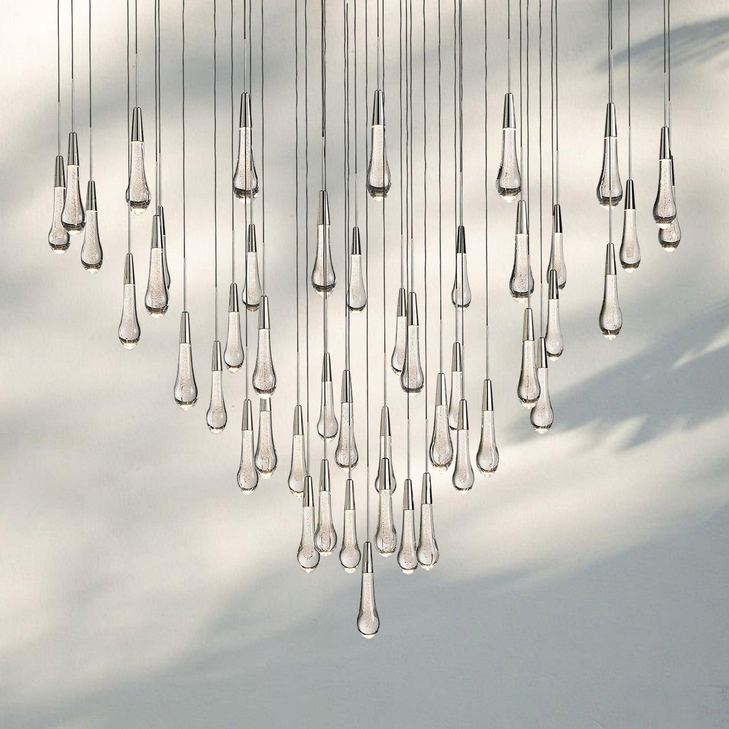 Soltaire Round Chandelier 17" 24" 36" 58" | Modern Pendant Light Raindrop Chandelier