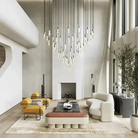 Soltaire Round Chandelier 17" 24" 36" 58" | Modern Pendant Light Raindrop Chandelier