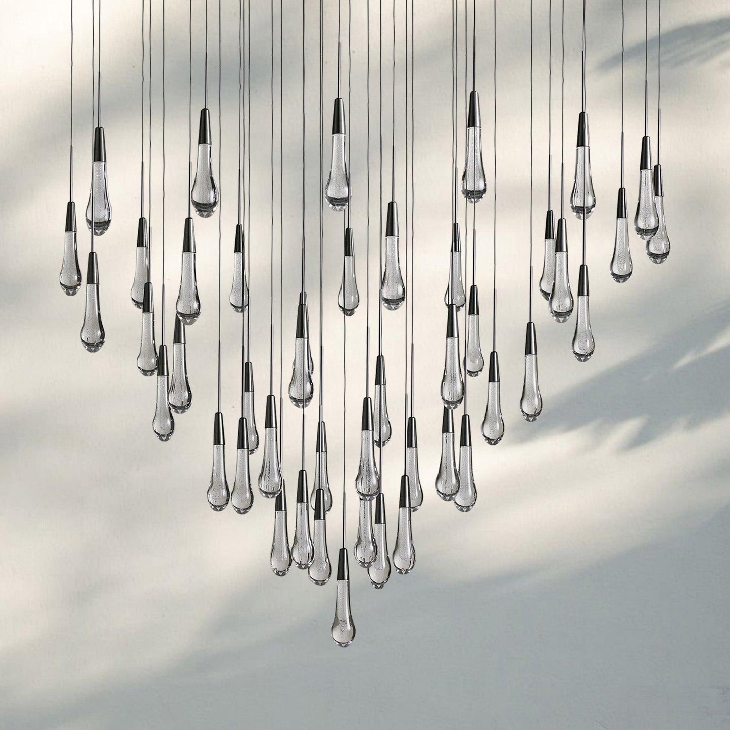 Soltaire Round Chandelier 17" 24" 36" 58" | Modern Pendant Light Raindrop Chandelier