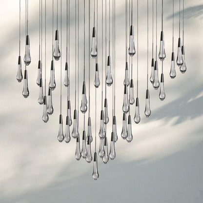 Soltaire Round Chandelier 17" 24" 36" 58" | Modern Pendant Light Raindrop Chandelier