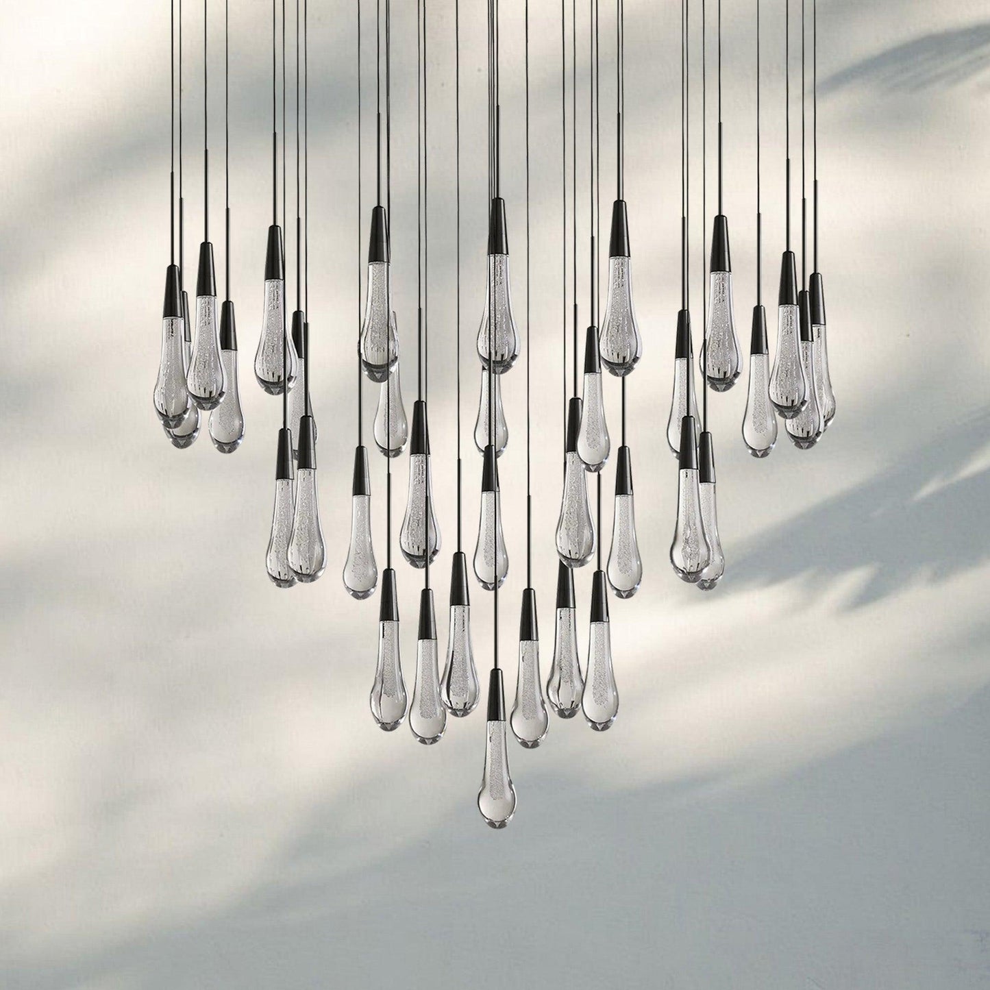 Soltaire Round Chandelier 17" 24" 36" 58" | Modern Pendant Light Raindrop Chandelier