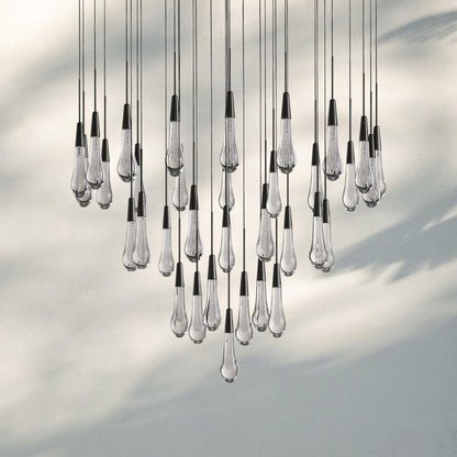 Soltaire Round Chandelier 17" 24" 36" 58" | Modern Pendant Light Raindrop Chandelier