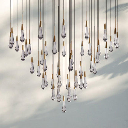 Soltaire Round Chandelier 17" 24" 36" 58" | Modern Pendant Light Raindrop Chandelier