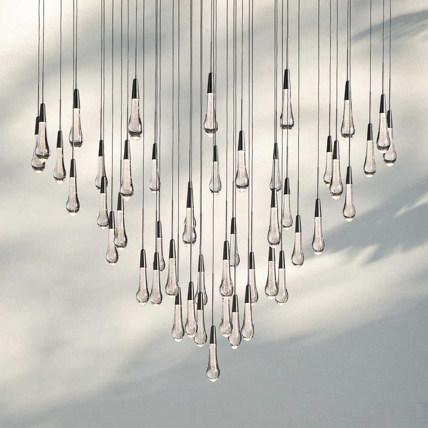 Soltaire Round Chandelier 17" 24" 36" 58" | Modern Pendant Light Raindrop Chandelier