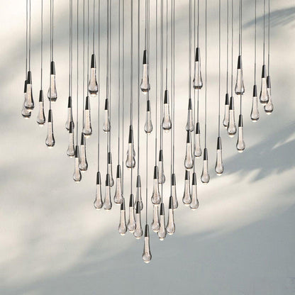 Soltaire Round Chandelier 17" 24" 36" 58" | Modern Pendant Light Raindrop Chandelier