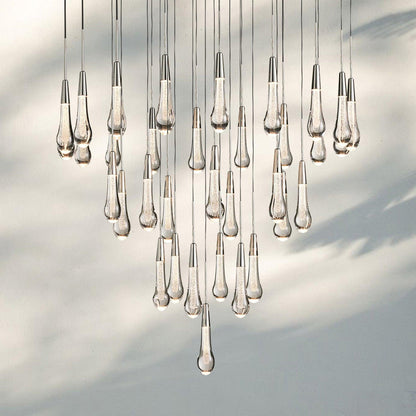 Soltaire Round Chandelier 17" 24" 36" 58" | Modern Pendant Light Raindrop Chandelier