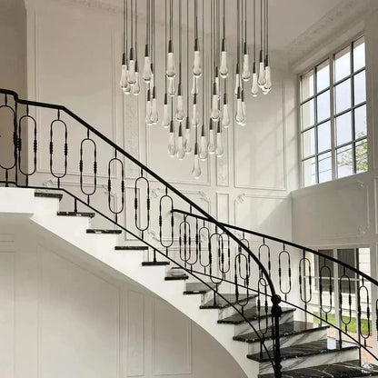 Soltaire Round Chandelier 17" 24" 36" 58" | Modern Pendant Light Raindrop Chandelier