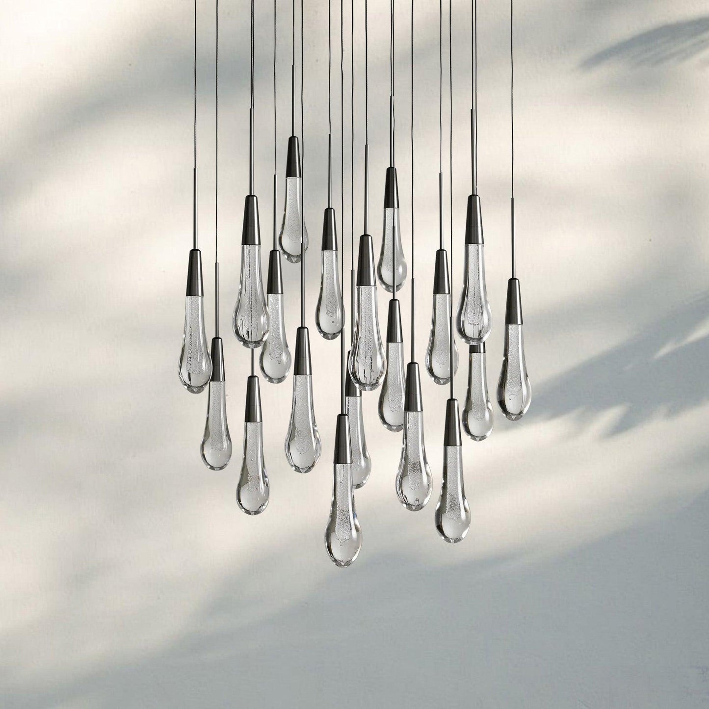 Soltaire Round Chandelier 17" 24" 36" 58" | Modern Pendant Light Raindrop Chandelier
