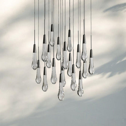 Soltaire Round Chandelier 17" 24" 36" 58" | Modern Pendant Light Raindrop Chandelier