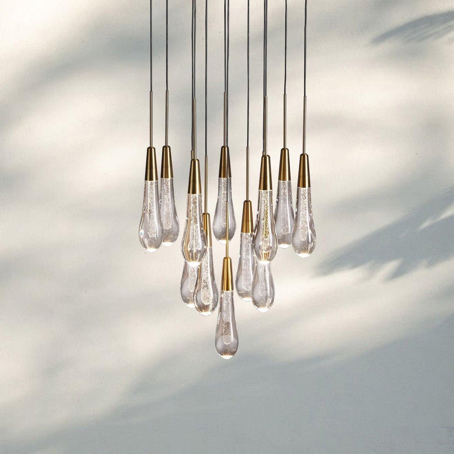 Soltaire Round Chandelier 17" 24" 36" 58" | Modern Pendant Light Raindrop Chandelier