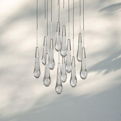 Soltaire Round Chandelier 17" 24" 36" 58" | Modern Pendant Light Raindrop Chandelier