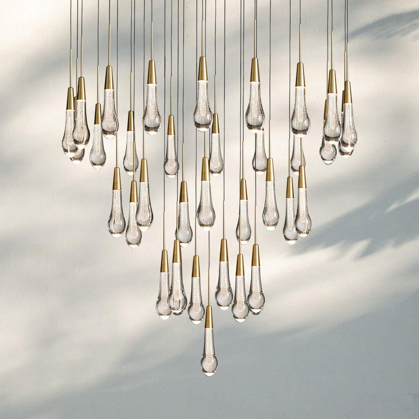 Soltaire Round Chandelier 17" 24" 36" 58" | Modern Pendant Light Raindrop Chandelier