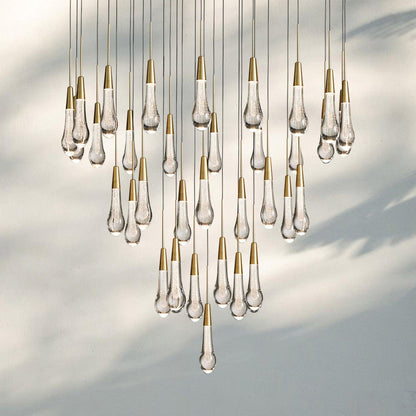 Soltaire Round Chandelier 17" 24" 36" 58" | Modern Pendant Light Raindrop Chandelier