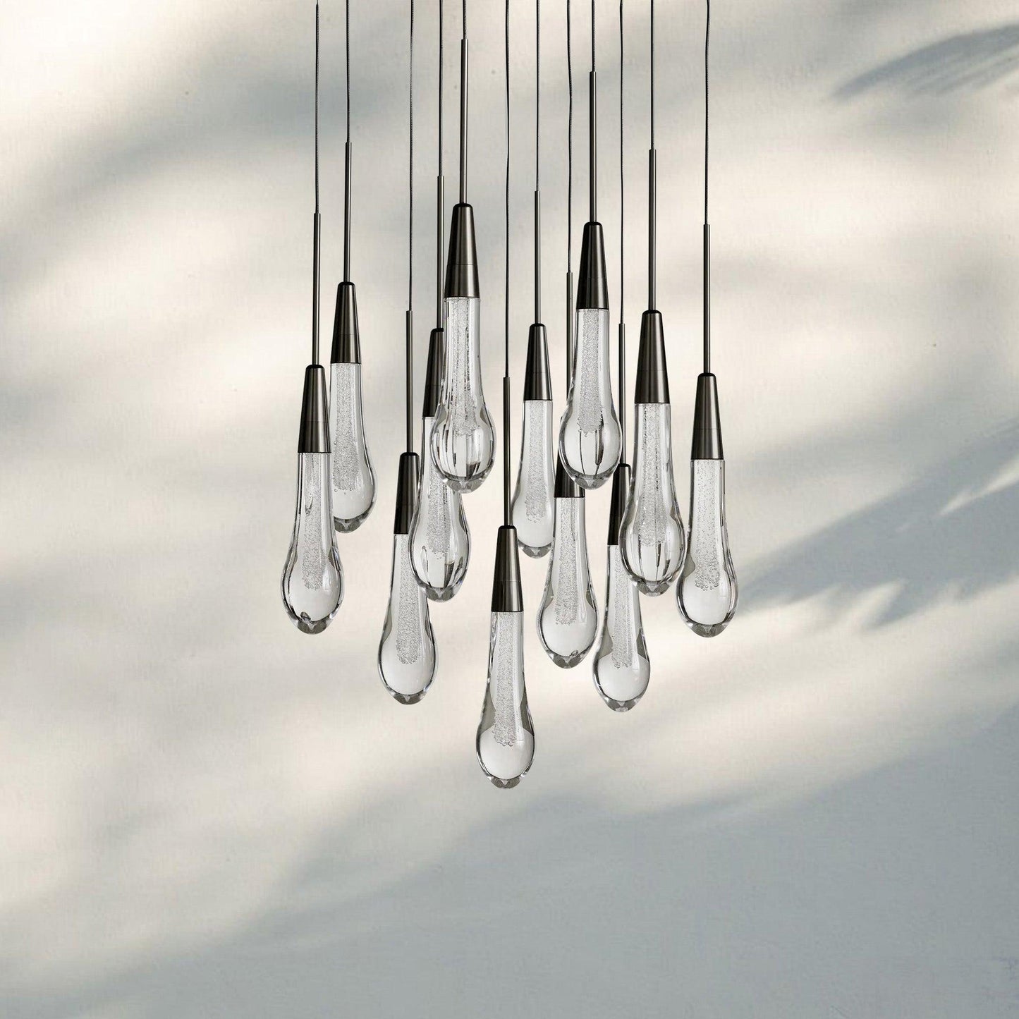 Soltaire Round Chandelier 17" 24" 36" 58" | Modern Pendant Light Raindrop Chandelier