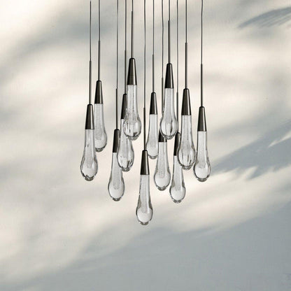 Soltaire Round Chandelier 17" 24" 36" 58" | Modern Pendant Light Raindrop Chandelier