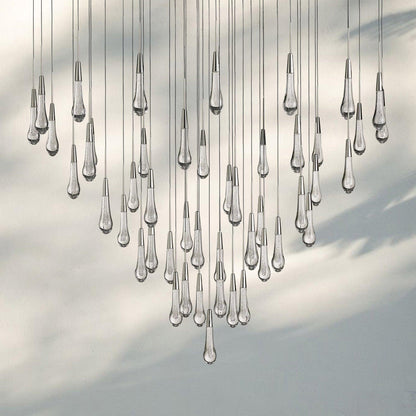 Soltaire Round Chandelier 17" 24" 36" 58" | Modern Pendant Light Raindrop Chandelier