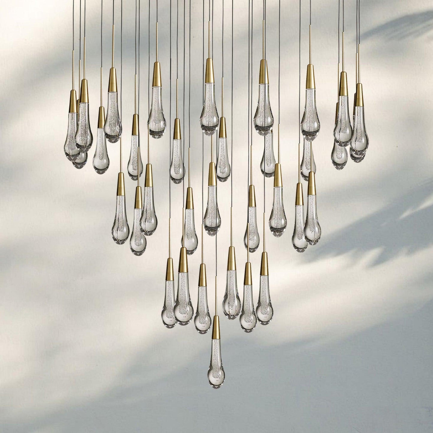 Soltaire Round Chandelier 17" 24" 36" 58" | Modern Pendant Light Raindrop Chandelier