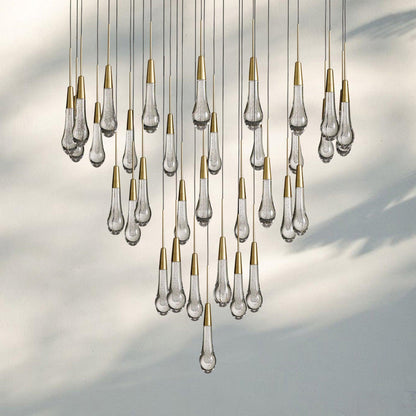 Soltaire Round Chandelier 17" 24" 36" 58" | Modern Pendant Light Raindrop Chandelier