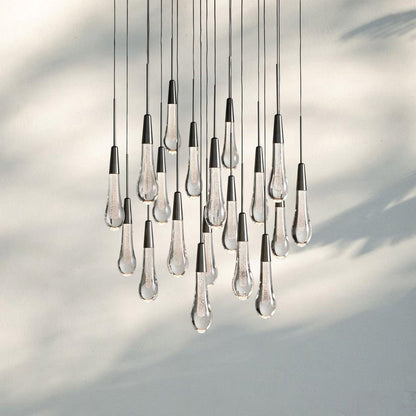 Soltaire Round Chandelier 17" 24" 36" 58" | Modern Pendant Light Raindrop Chandelier