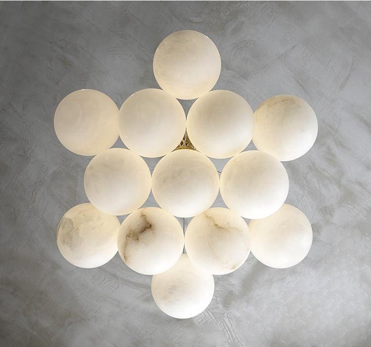 Sophie Modern  Alabaster Ball Pendant Light, Dining Room Light