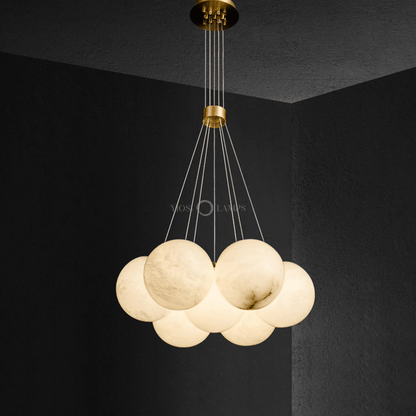 Sophie Modern  Alabaster Ball Pendant Light, Dining Room Light