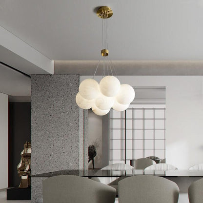 Sophie Modern  Alabaster Ball Pendant Light, Dining Room Light