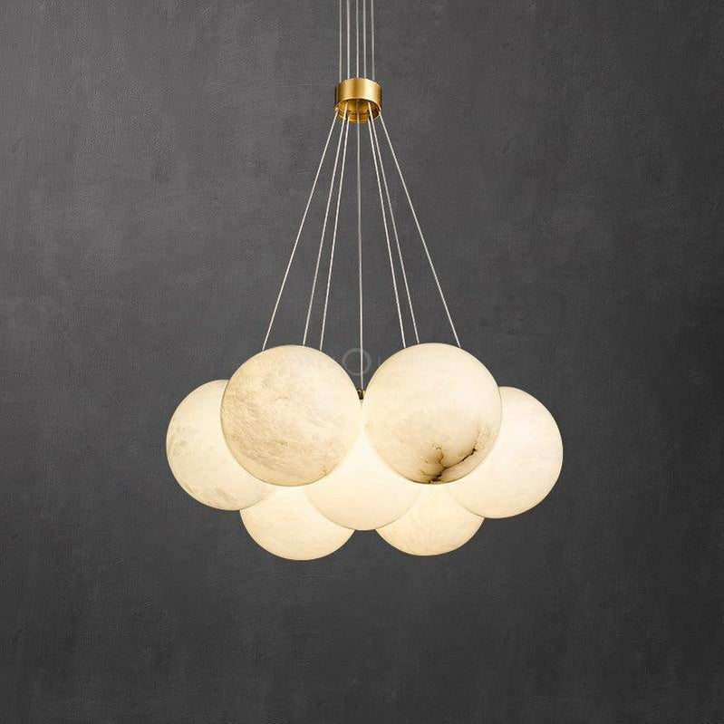 Sophie Modern  Alabaster Ball Pendant Light, Dining Room Light