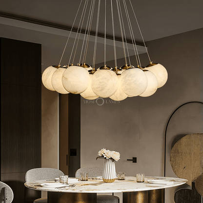 Sophie Modern  Alabaster Ball Pendant Light, Dining Room Light