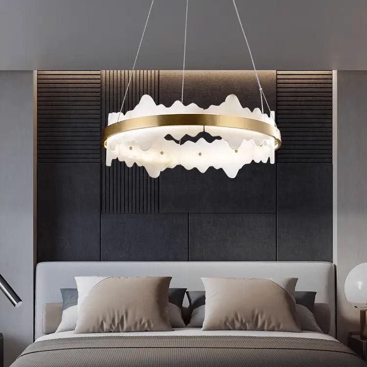 Spain Alabaster Brass Indoor Chandelier Lighting