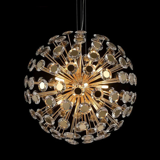 Spherical 18-Light Crystal Chandelier