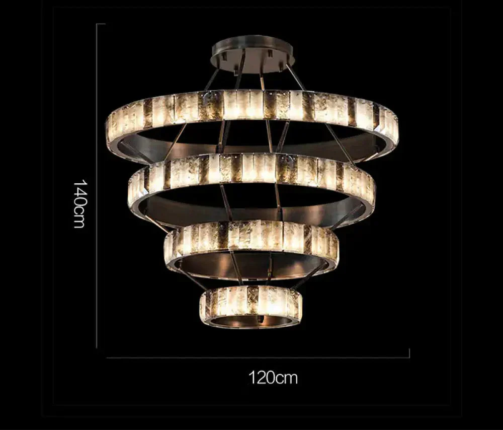 Tiered Alabaster Spiral Chandelier