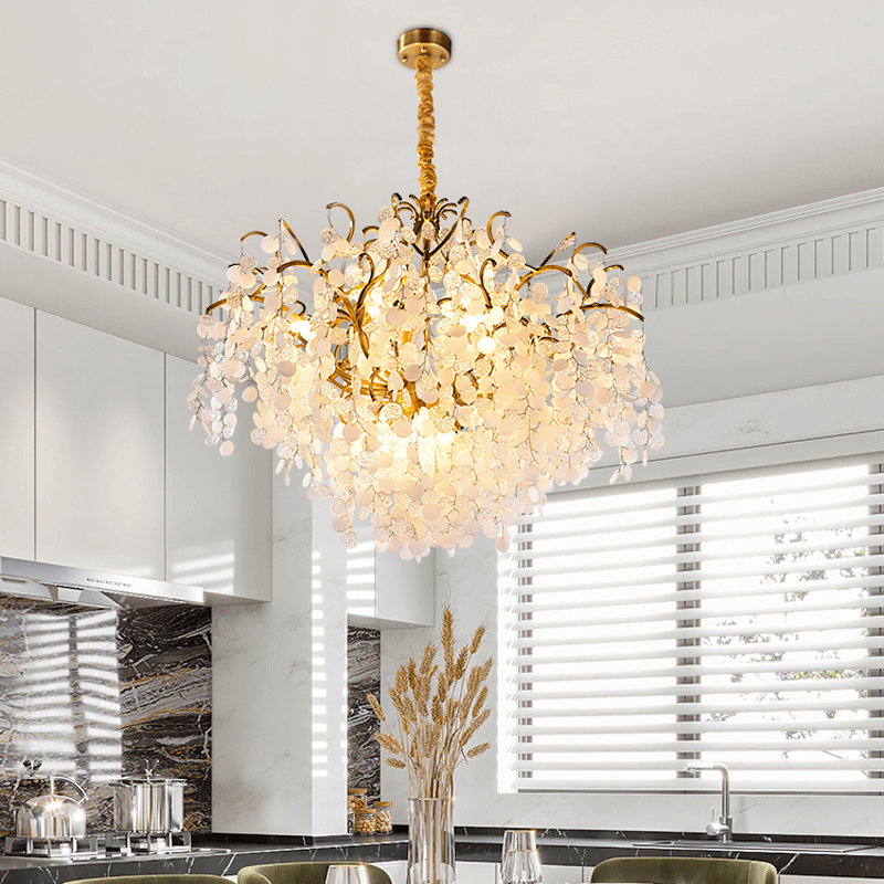 Thirza Brass Branch Crystal Chandelier