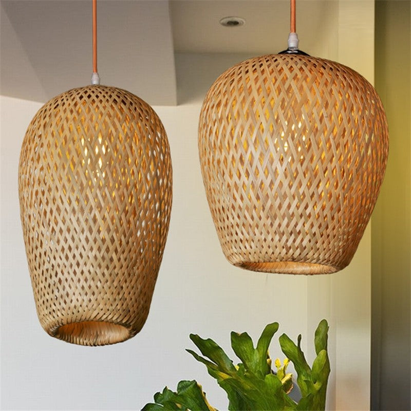 Triple-Head Bamboo Pendant Light