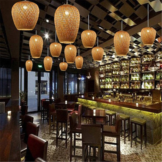 Triple-Head Bamboo Pendant Light