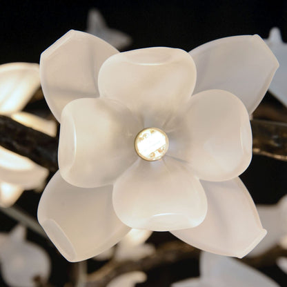 Tulip Glass Bronze Oblong Nineteen-Light Chandelier
