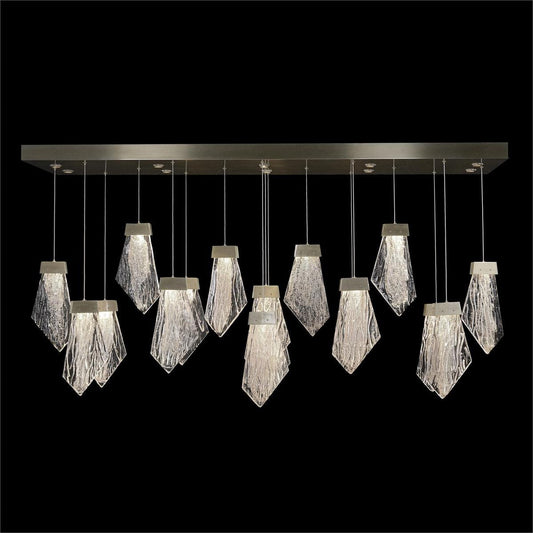 Twenty-Seven-Light Horizontal Chandelier, Nickel