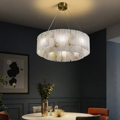 Victoria Alabaster Modern Round Chandelier 22.4", 32.3"