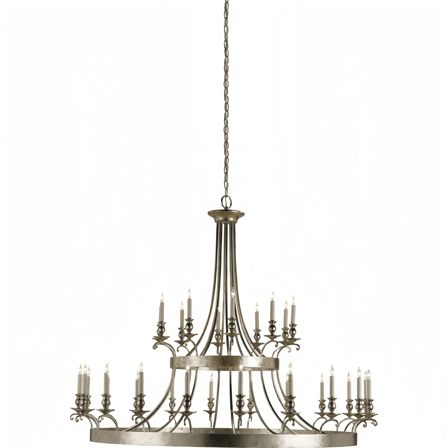 Vintage Large Iron Chandelier with Candle Rustic Farmhouse Pendant Lighting