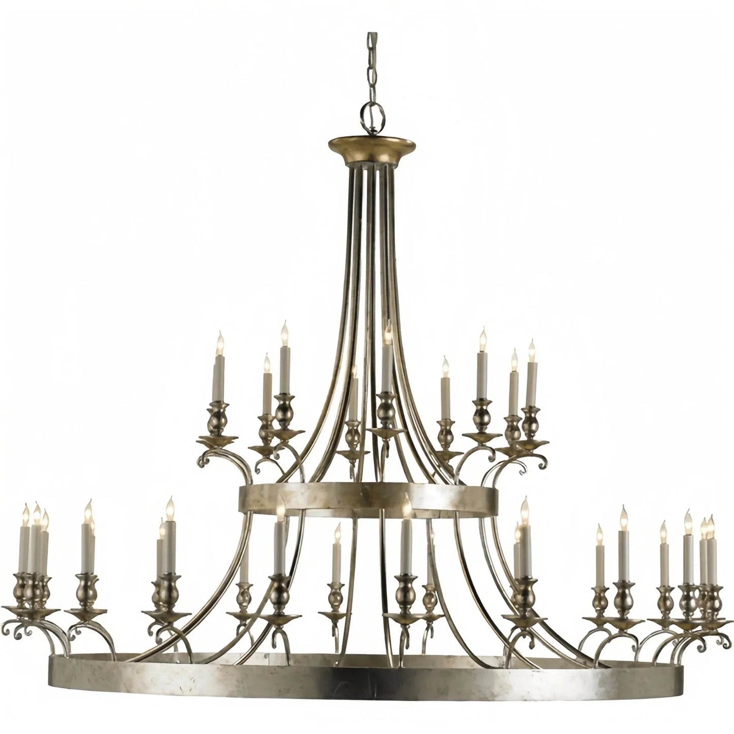 Vintage Large Iron Chandelier with Candle Rustic Farmhouse Pendant Lighting