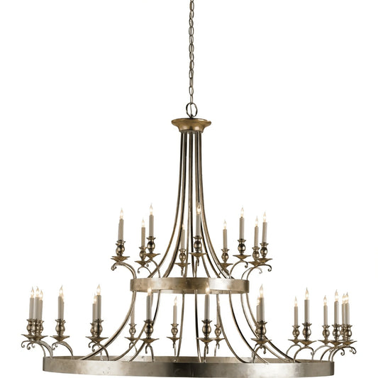 Vintage Large Iron Chandelier with Candle Rustic Farmhouse Pendant Lighting