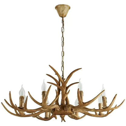 Vintage Rustic Resin Antler Candelabra Chandelier for Living Room / Restaurant / Cafe / Bar